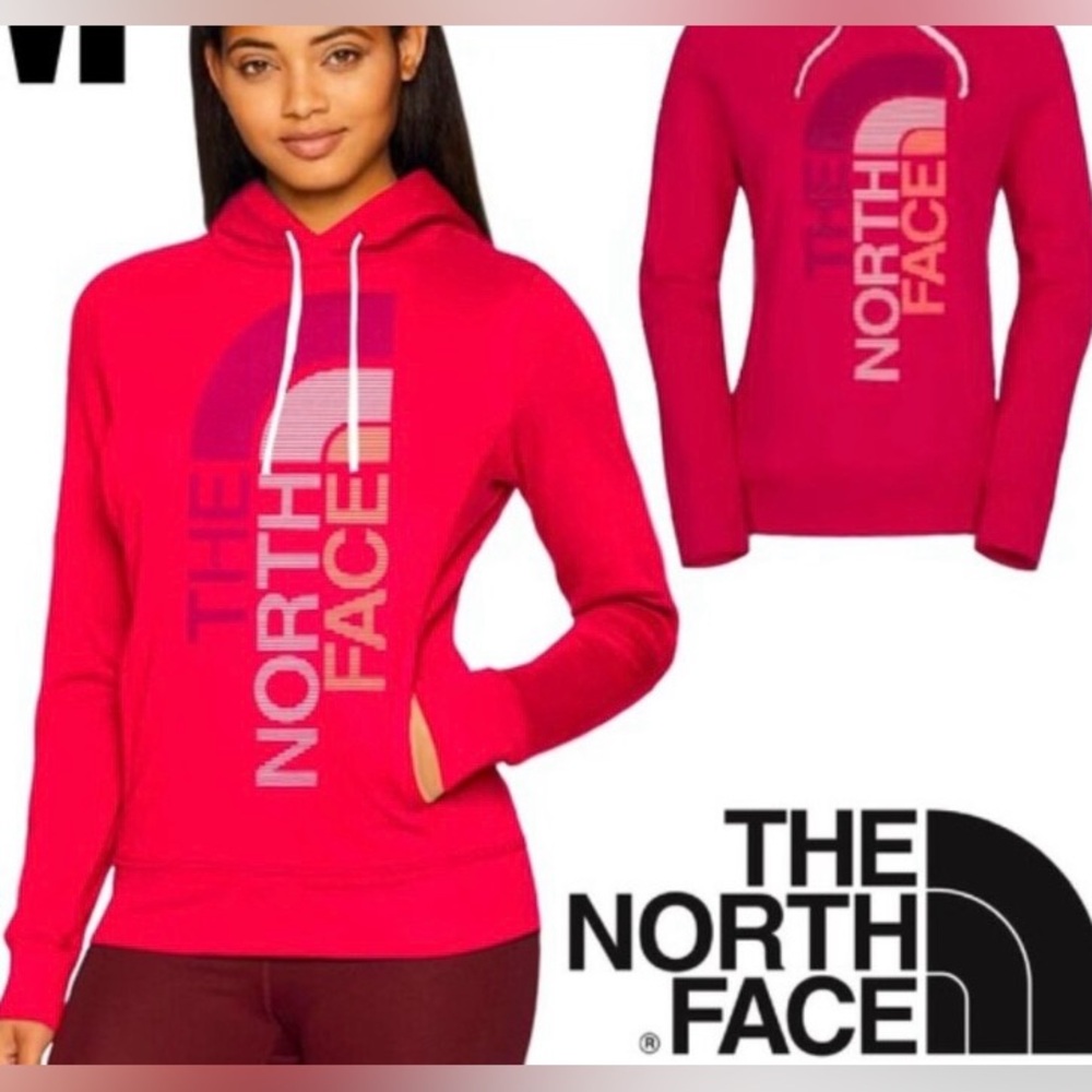 The North Face Half Dome Trivert Logo Reddish Pink Trivert Hoodie sz S EUC